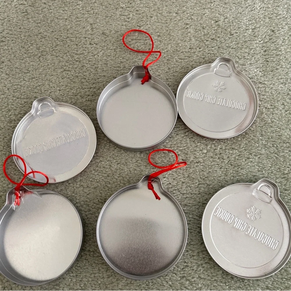 Lot of 3 empty Chocolate Cookie Ornament Tin box for Christmas